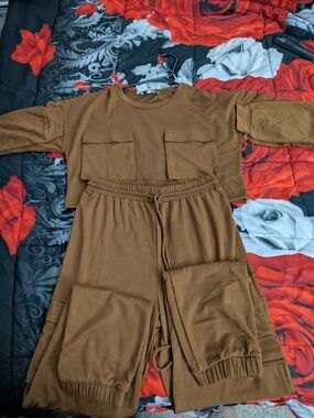 love J Brown Crewneck Tee with Multicolor Logo